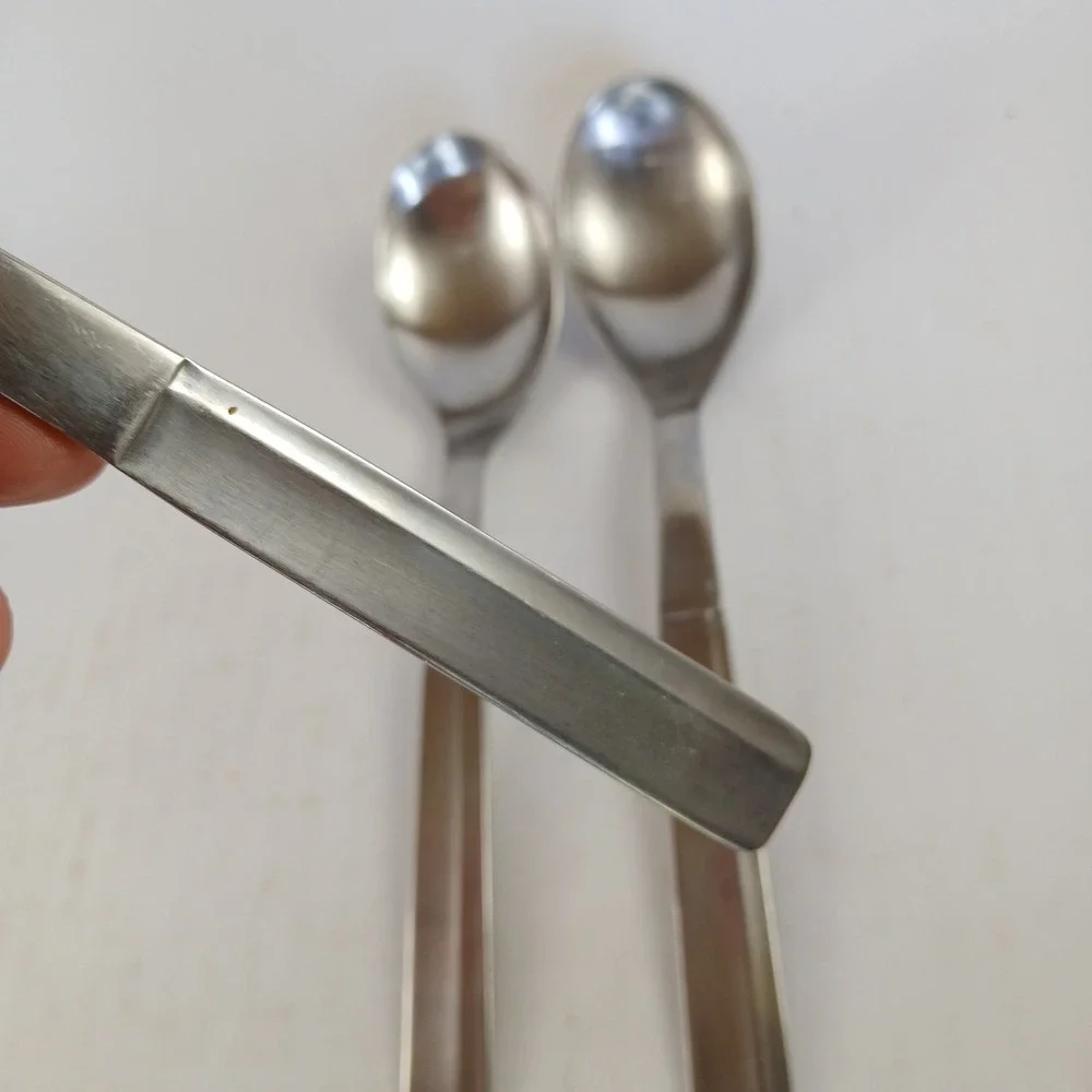Mixed Lot of 6 Stainless Spoons, Forks Unmarked Modern Flatware